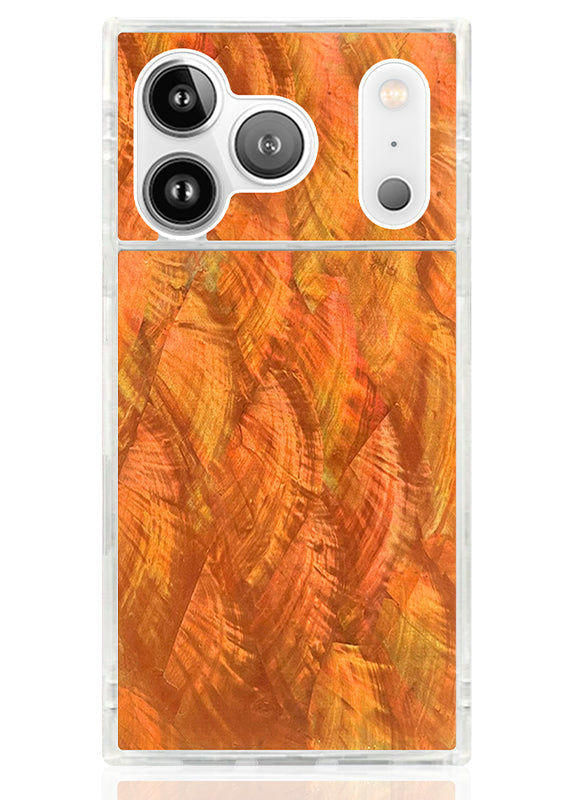 SQUARE® Orange Mother of Pearl iPhone Case