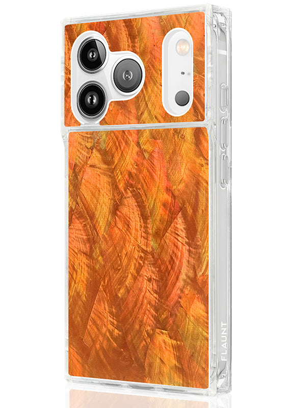 SQUARE® Orange Mother of Pearl iPhone Case