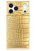 Elite Collection - SQUARE® Gilded Gold Faux Croc iPhone Case