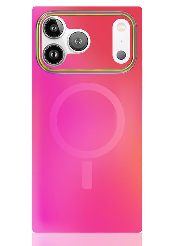 SQUARE® Pink Iridescent Satin iPhone Case