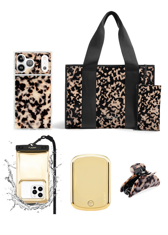 Blonde Tortoise Everyday Tote Bag Bundle Set