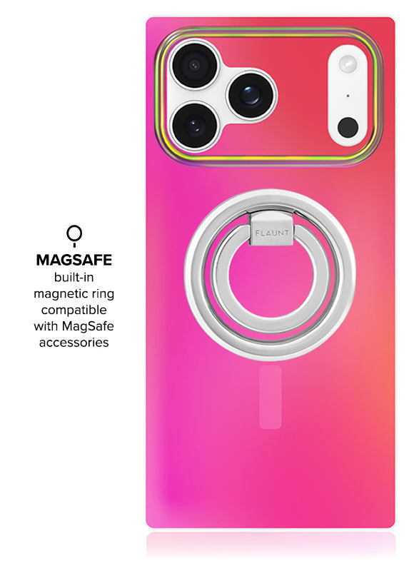 SQUARE® Pink Iridescent Satin iPhone Case