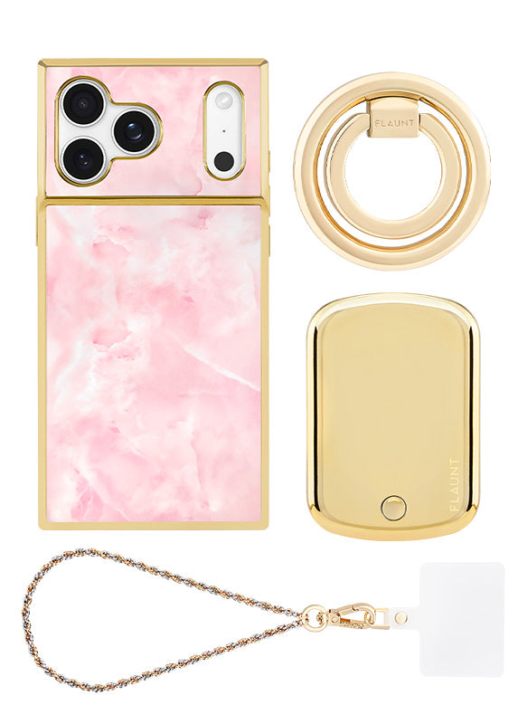 Elite Collection - Gilded Faux Rose Quartz Bundle Set