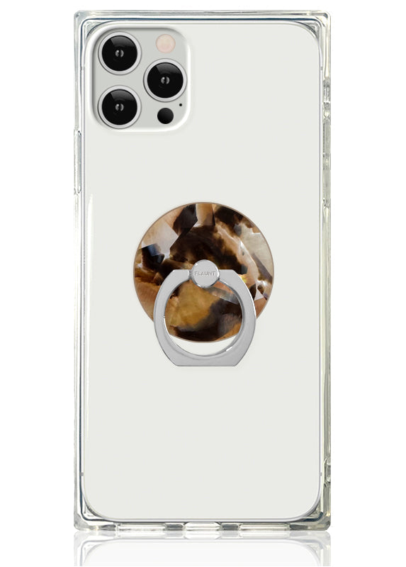Brown Abalone Shell Adhesive Phone Ring Stand