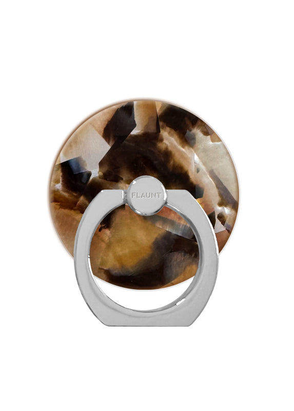 Brown Abalone Shell Adhesive Phone Ring Stand