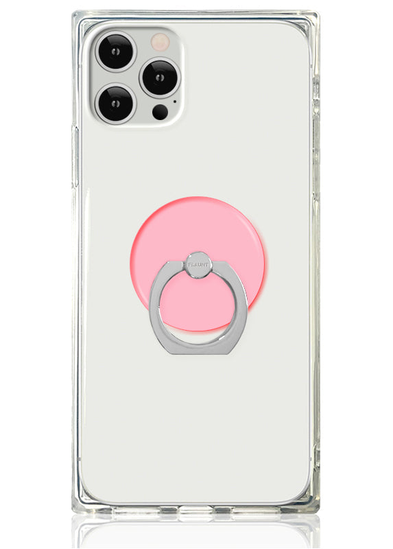 Clear Neon Pink Adhesive Phone Ring Stand