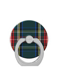 Green Plaid Adhesive Phone Ring Stand