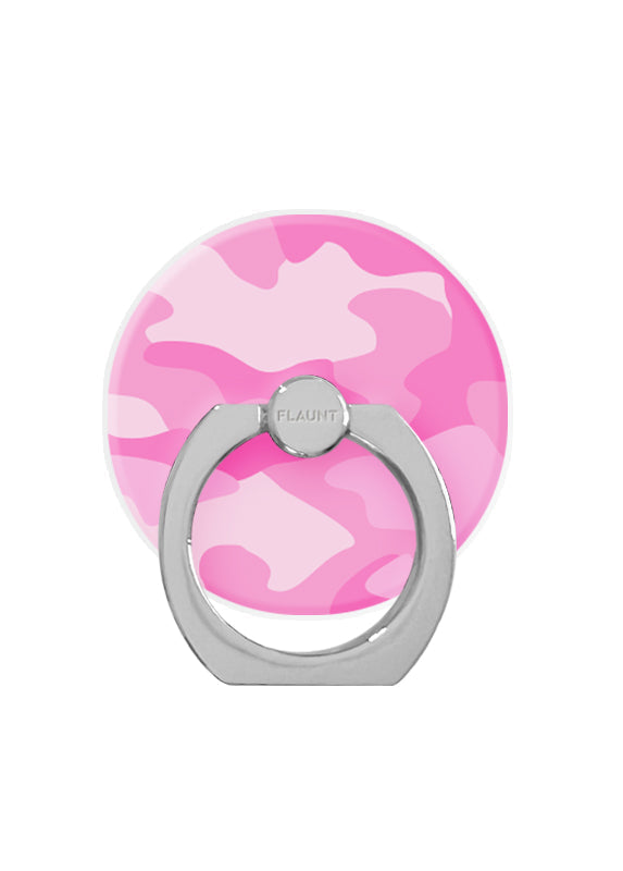 Matte Pink Camo Adhesive Phone Ring Stand