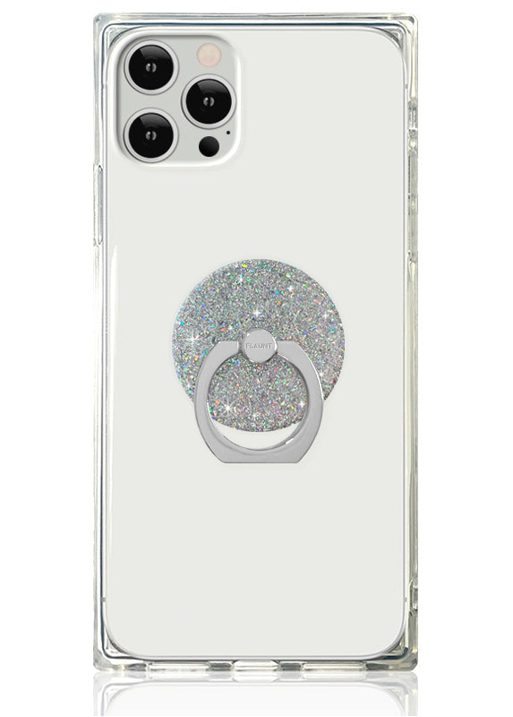 Silver Glitter Adhesive Phone Ring Stand