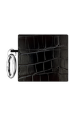 SQUARE® Black Crocodile Faux Leather AirPods Case