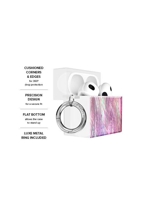 SQUARE® Pink Mother of Pearl AirPods Case