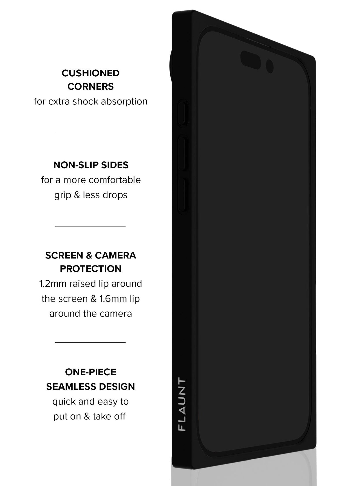 SQUARE® Black Crocodile Faux Leather iPhone Case