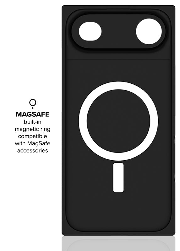 SQUARE® Black Crocodile Faux Leather iPhone Case