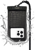 Black Crocodile Faux Leather Waterproof Phone Pouch