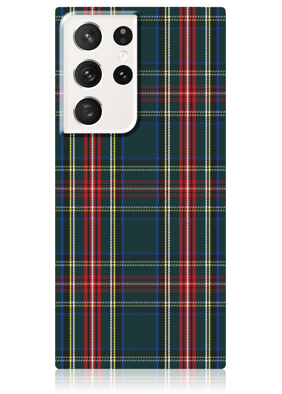 SQUARE® Green Plaid Galaxy Case