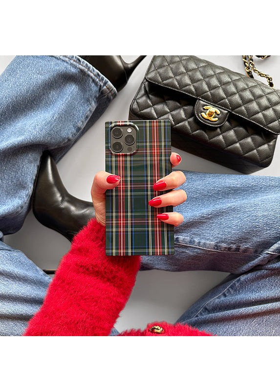SQUARE® Green Plaid Galaxy Case