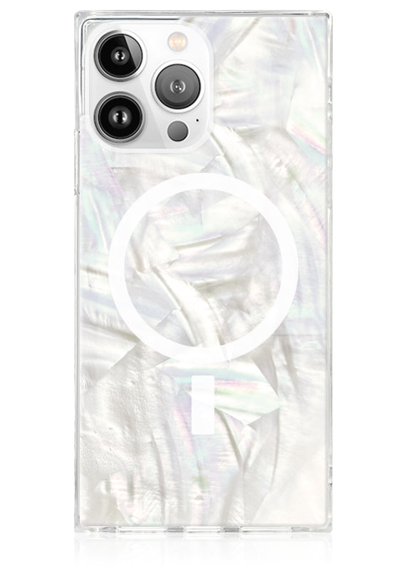 SQUARE® Geo White Mother of Pearl iPhone Case