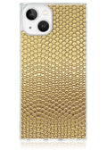 SQUARE® Gold Metallic Snakeskin Faux Leather iPhone Case