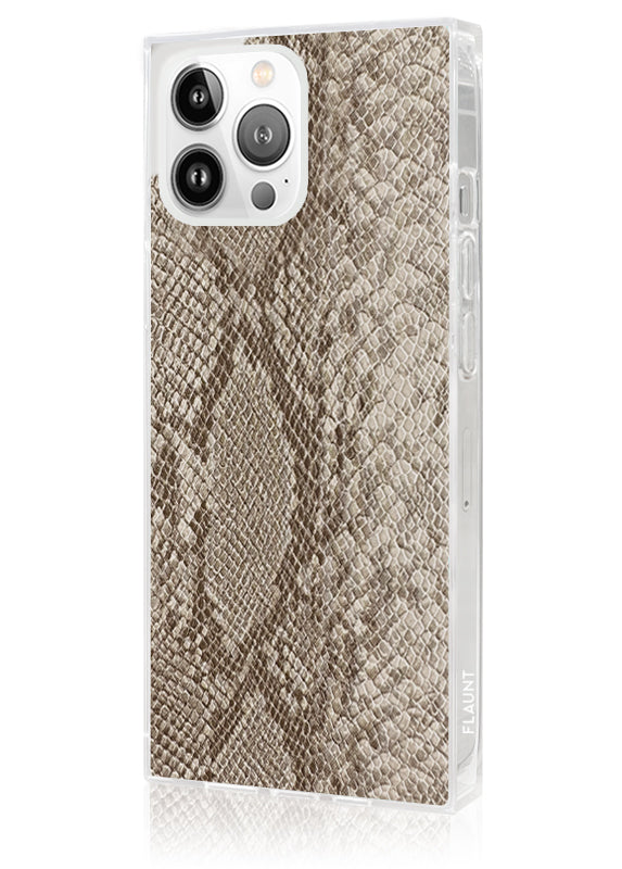 SQUARE® Nude Python Faux Leather iPhone Case