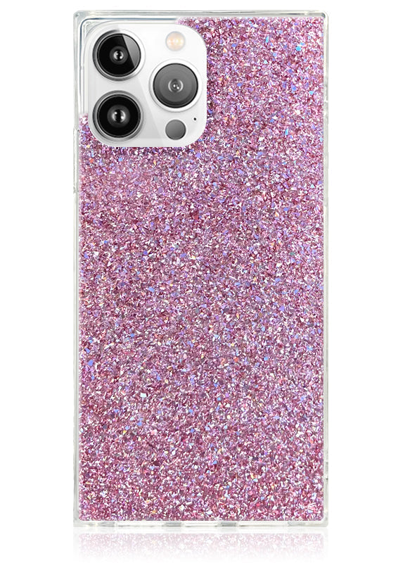 SQUARE® Pink Glitter iPhone Case