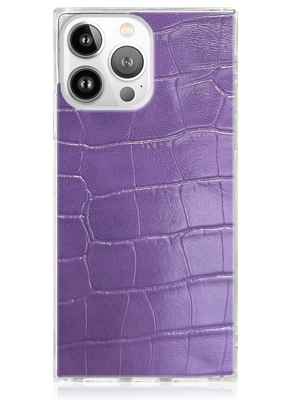 SQUARE® Purple Crocodile Faux Leather iPhone Case