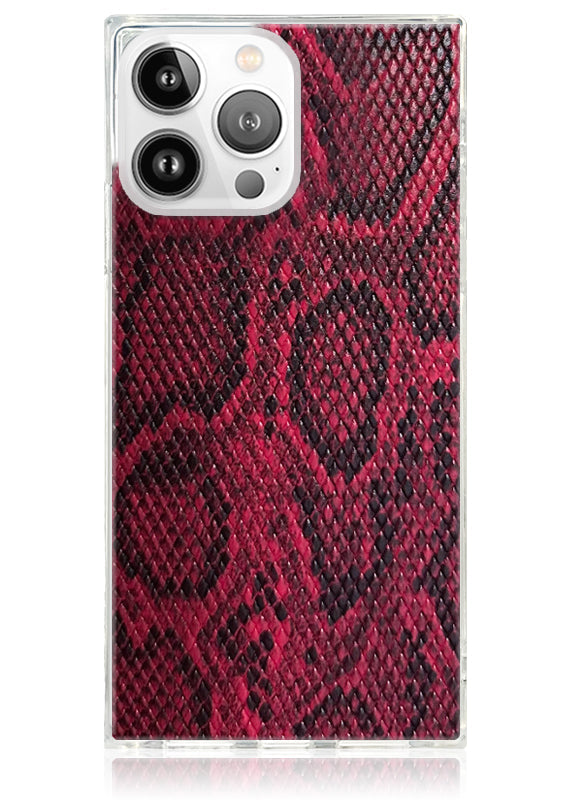 SQUARE® Red Python Faux Leather iPhone Case