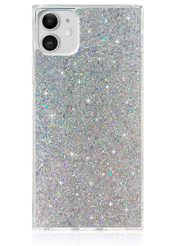 SQUARE® Silver Glitter iPhone Case