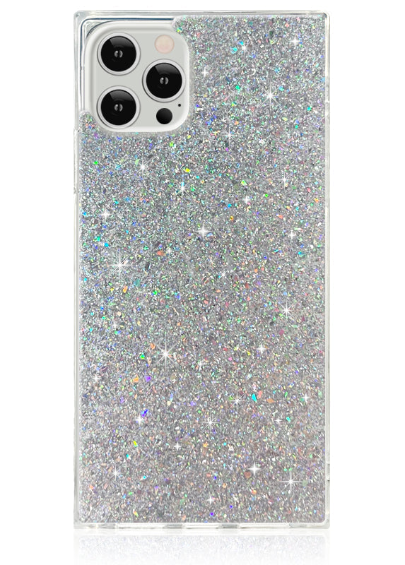 SQUARE® Silver Glitter iPhone Case