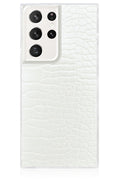 SQUARE® White Crocodile Faux Leather Galaxy Case