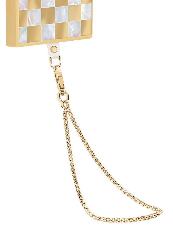 Gold Wheat Braid Chain Phone Charm
