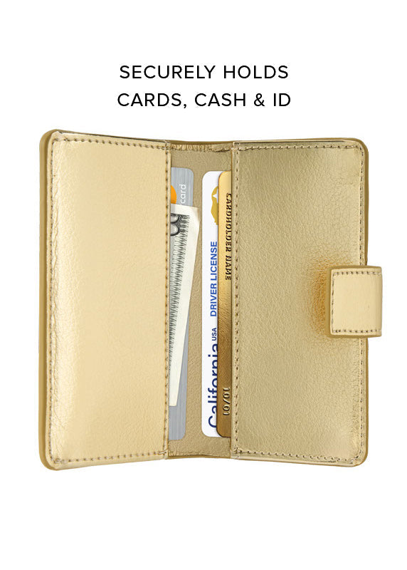 Gold Faux Leather MagSafe Wallet (Works with MagSafe Cases Only)