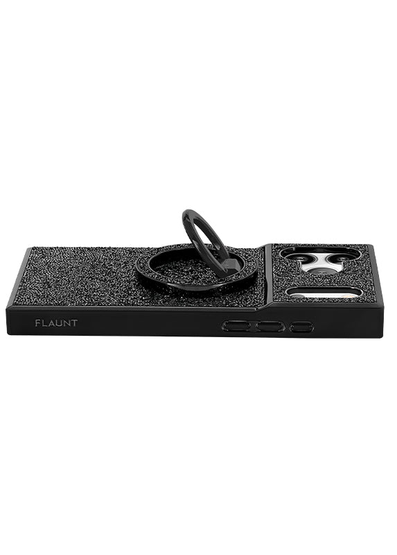 Black Crystal Elegance Premium Metallic MagSafe Phone Ring Stand (Works with MagSafe Cases Only)