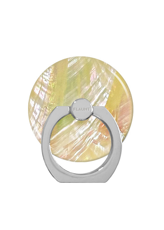 Butter Yellow Mother of Pearl Adhesive Phone Ring Stand