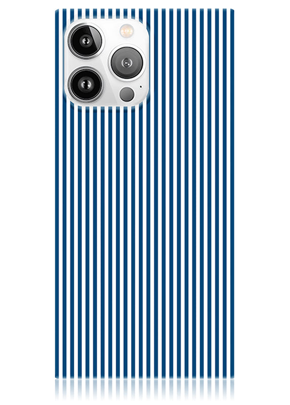 SQUARE® Blue & White Oxford Stripe iPhone Case