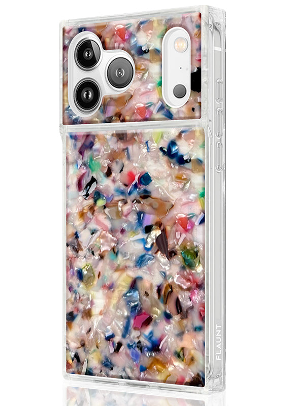 SQUARE® Rainbow Confetti Tortoise Shell iPhone Case