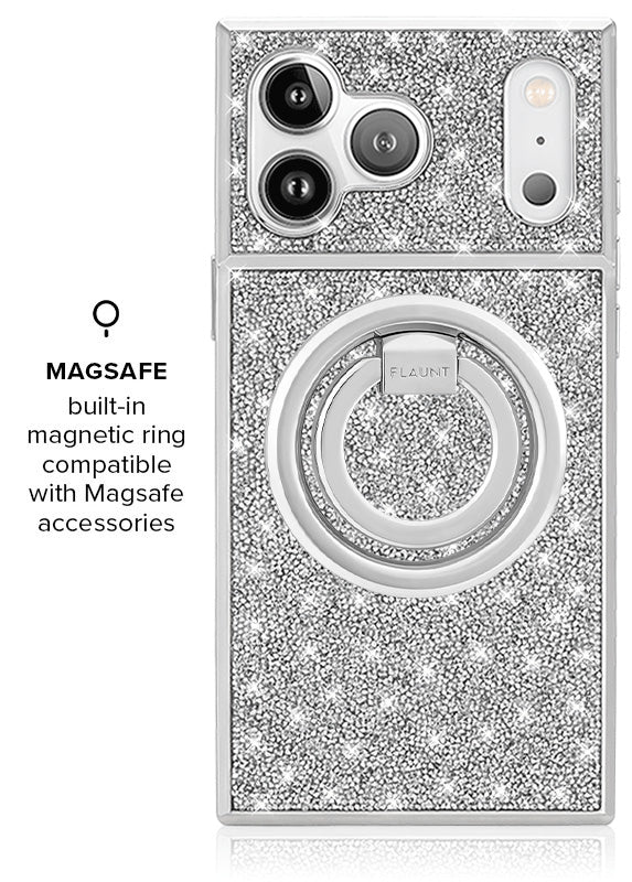 Elite Collection - SQUARE® Silver Crystal Elegance iPhone Case